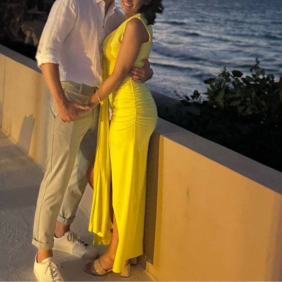 Susana Monaco Tie Front Gathered Dress in Glow - Picture 5 of 5